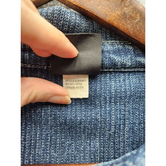 Vintage Fubu Womens Denim Shirt Dress W 9/10 Button-Front Long-Sleeve - Picture 5 of 7